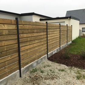 Bois ajouré poteau aluminium anthracite